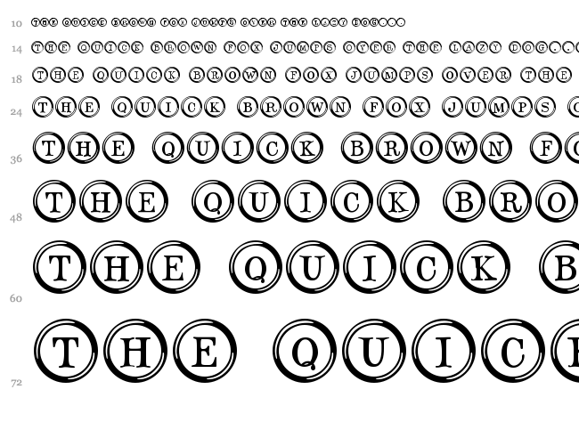 Type Keys font waterfall
